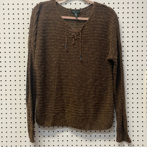 Polo Ralph Lauren Bohemian Brown Sweater Womens’s sz L - Picture 1 of 7